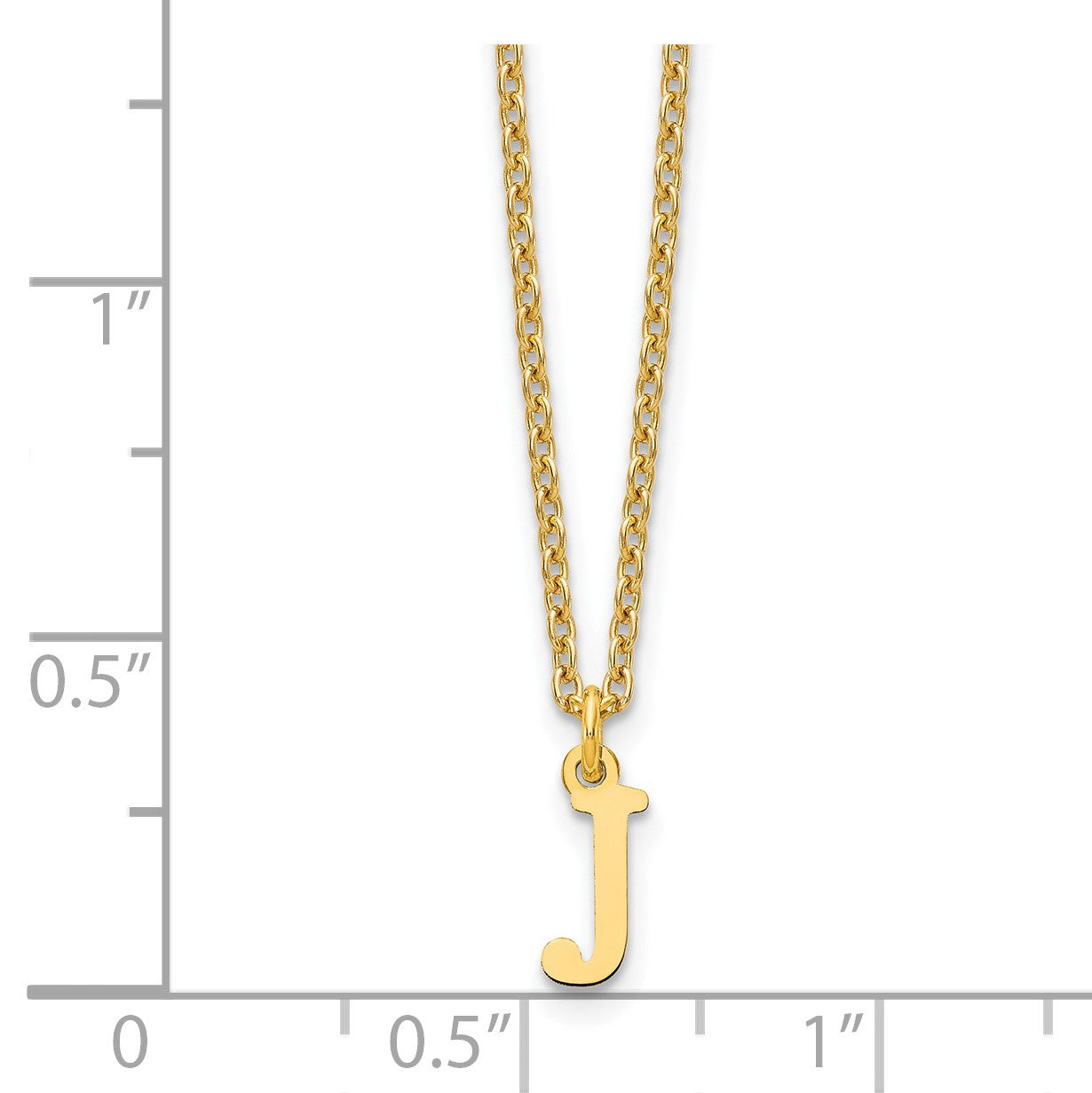 Sterling Silver Gold-plated Cutout Letter J Initial Necklace