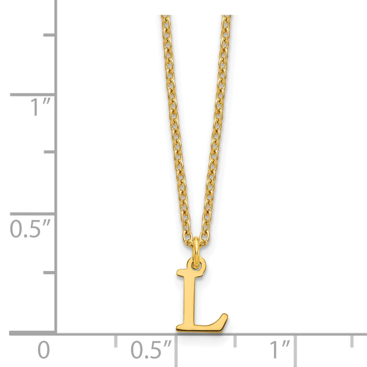 Sterling Silver Gold-plated Cutout Letter L Initial Necklace