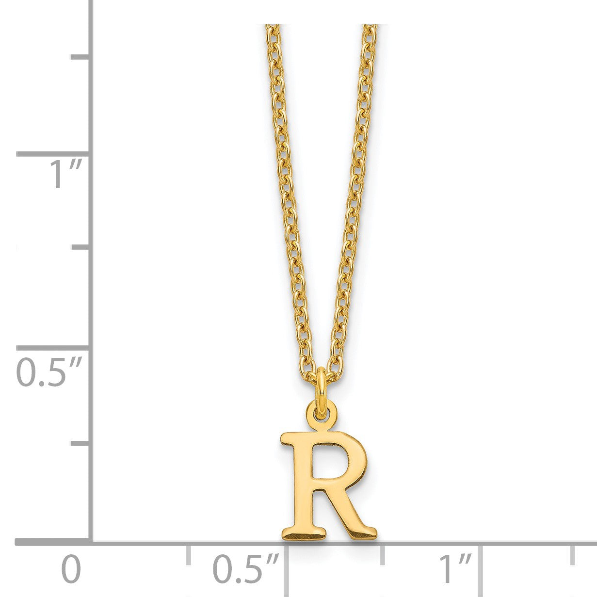 Sterling Silver Gold-plated Cutout Letter R Initial Necklace