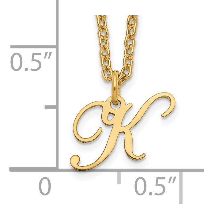 Sterling Silver Gold-plated Letter K Initial Necklace