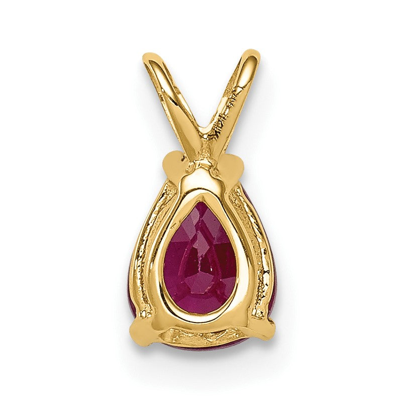 14k 7x5mm Pear Ruby Pendant