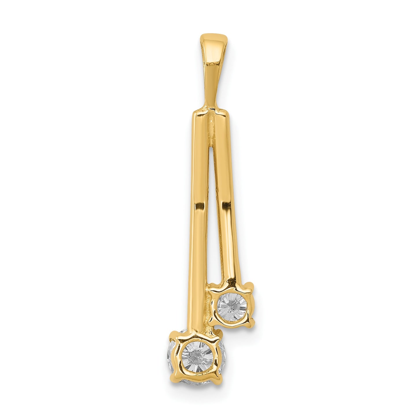 14k Complete 4.4mm/3.4mm Two-stone AA Diamond Pendant