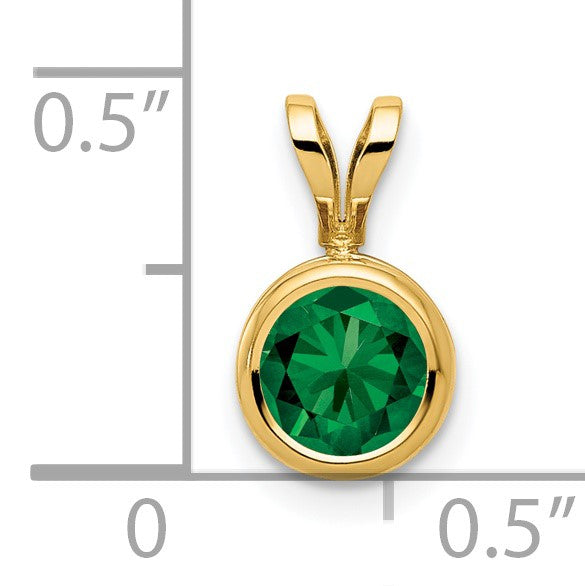 14k 6mm Round Mount St. Helens Bezel Pendant