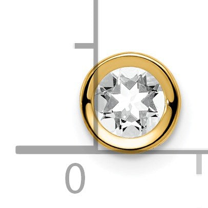 14k 5mm Round Cubic Zirconia Bezel Chain Slide