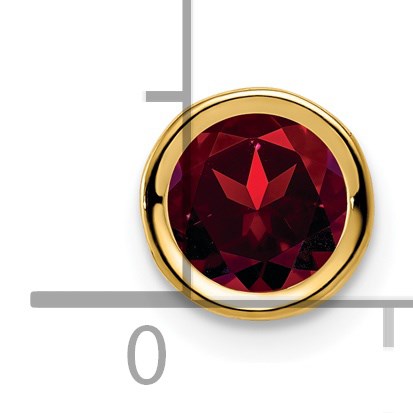14k 6mm Round Garnet Bezel Chain Slide