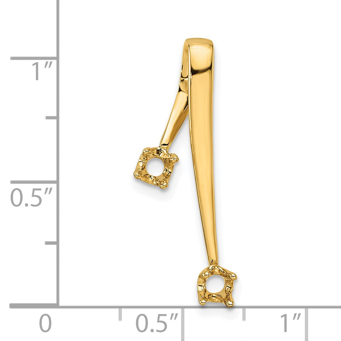 14k Holds 2-3.0mm Two-stone Chain Slide Mounting