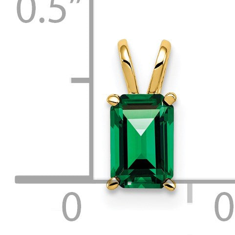 14k 6x4mm Emerald-cut Mount St. Helens Pendant