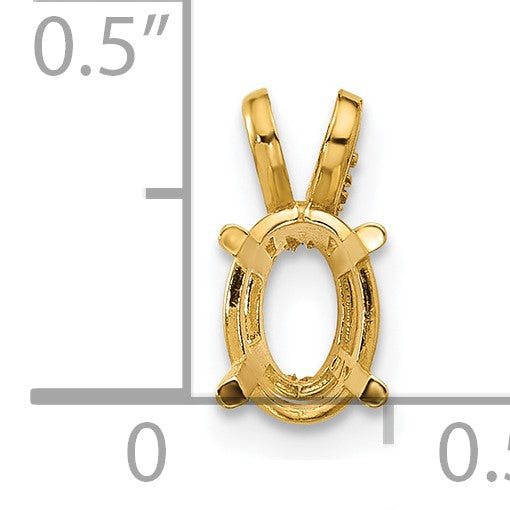 14k 7x5mm Oval Stone Pendant Mounting