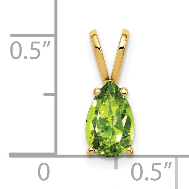 14k 8x5mm Pear Peridot Pendant