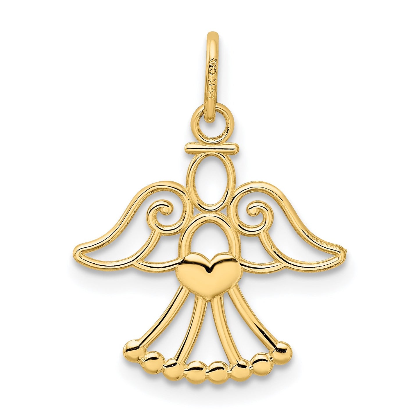 14k Cut-out Angel with Heart Charm