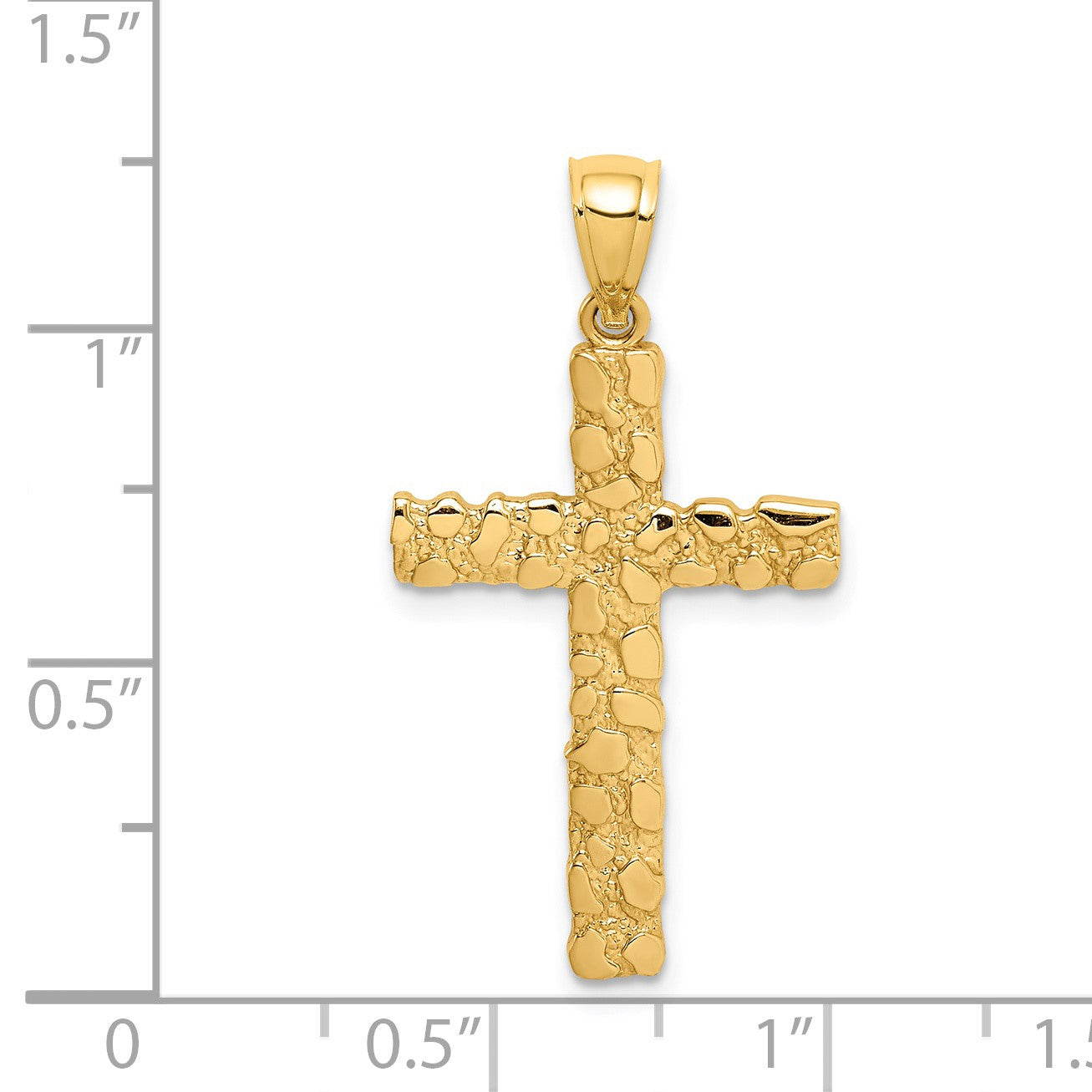 14K Nugget Style Cross Pendant