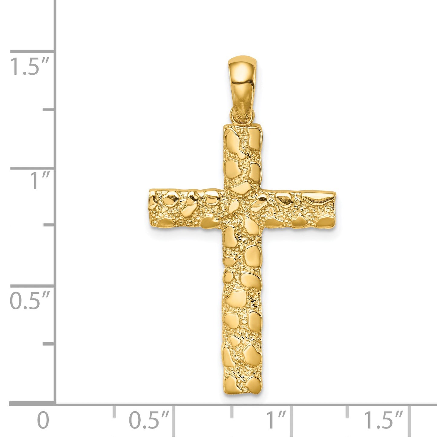 14K Nugget Style Cross Pendant