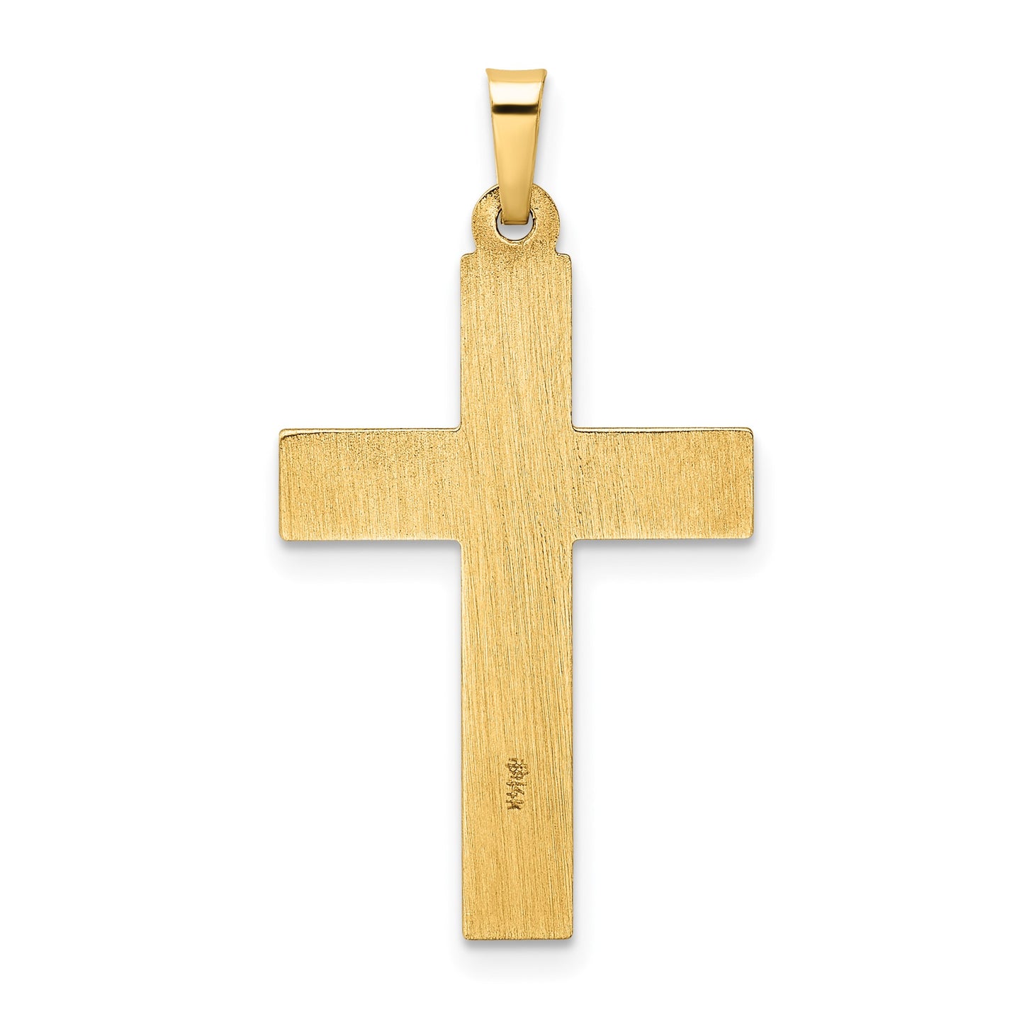 14k Polished and Twisted Hollow Cross Pendant