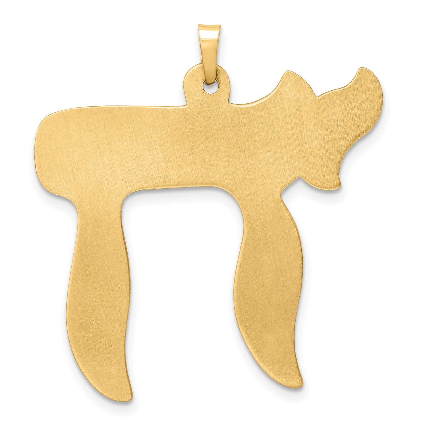 14k Polished Large Hollow Chai Symbol Pendant