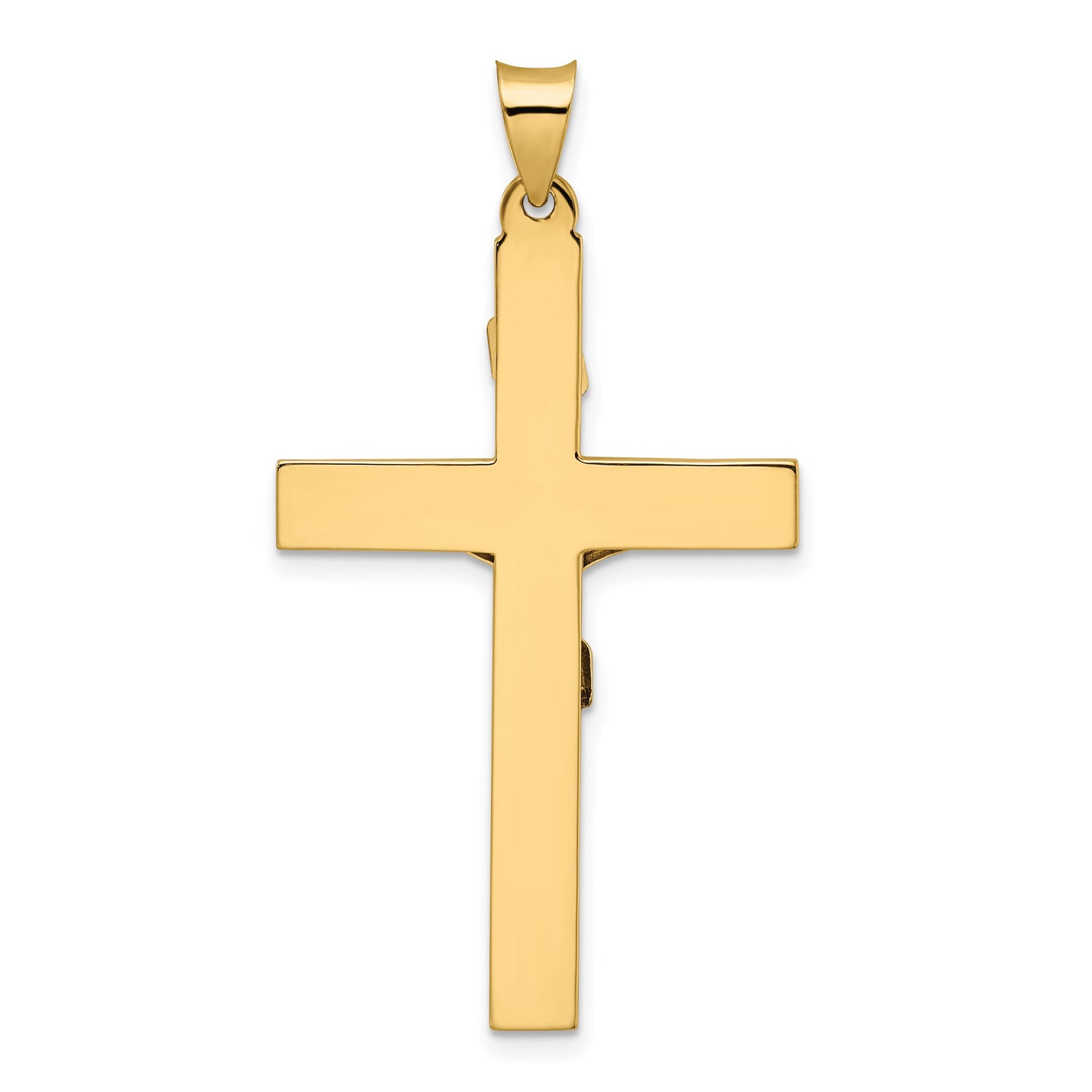 14k Two-tone Polished Solid INRI Crucifix Cross Pendant