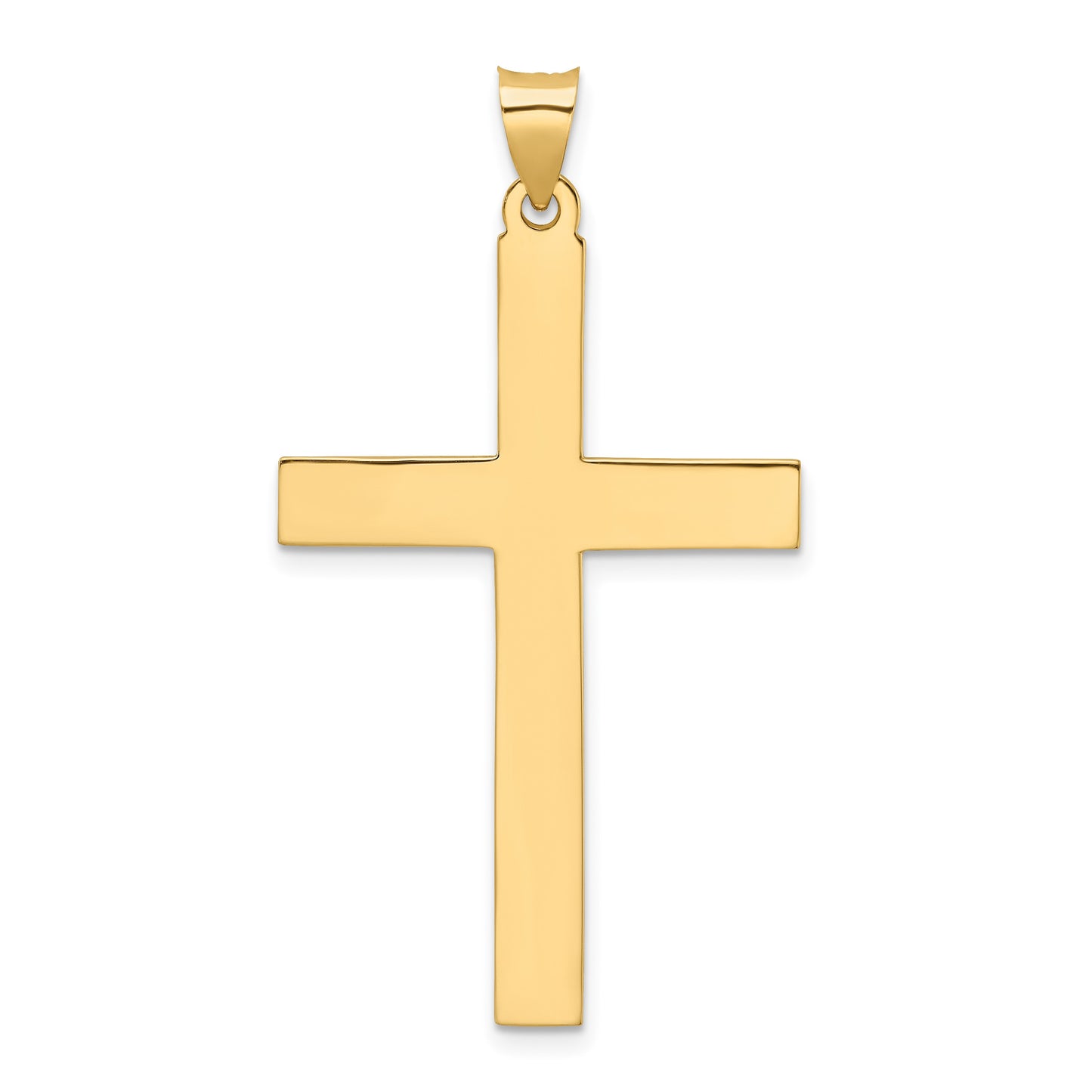 14k Large Polished Solid Cross Pendant