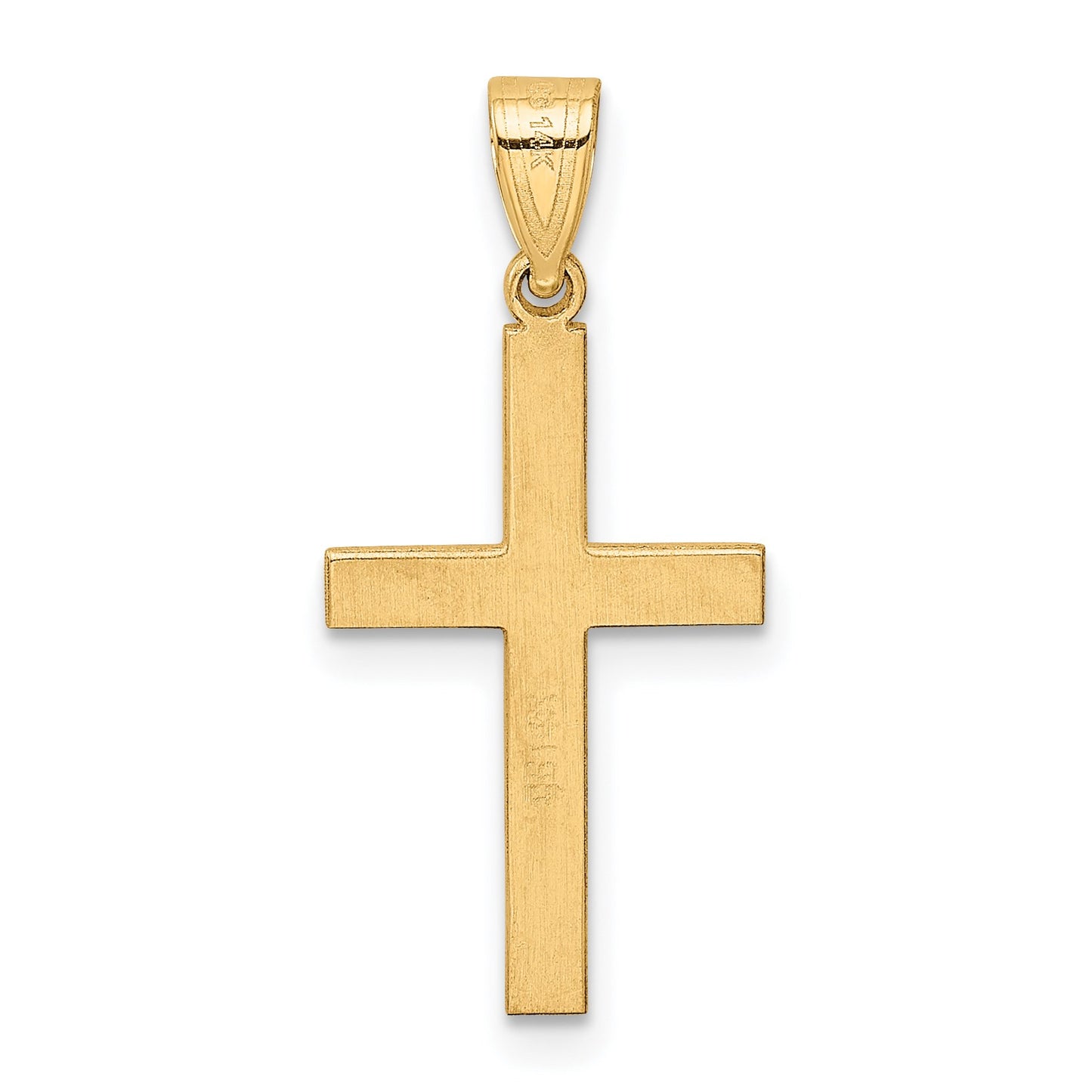 14k Polished .01 carat Diamond Cross Pendant