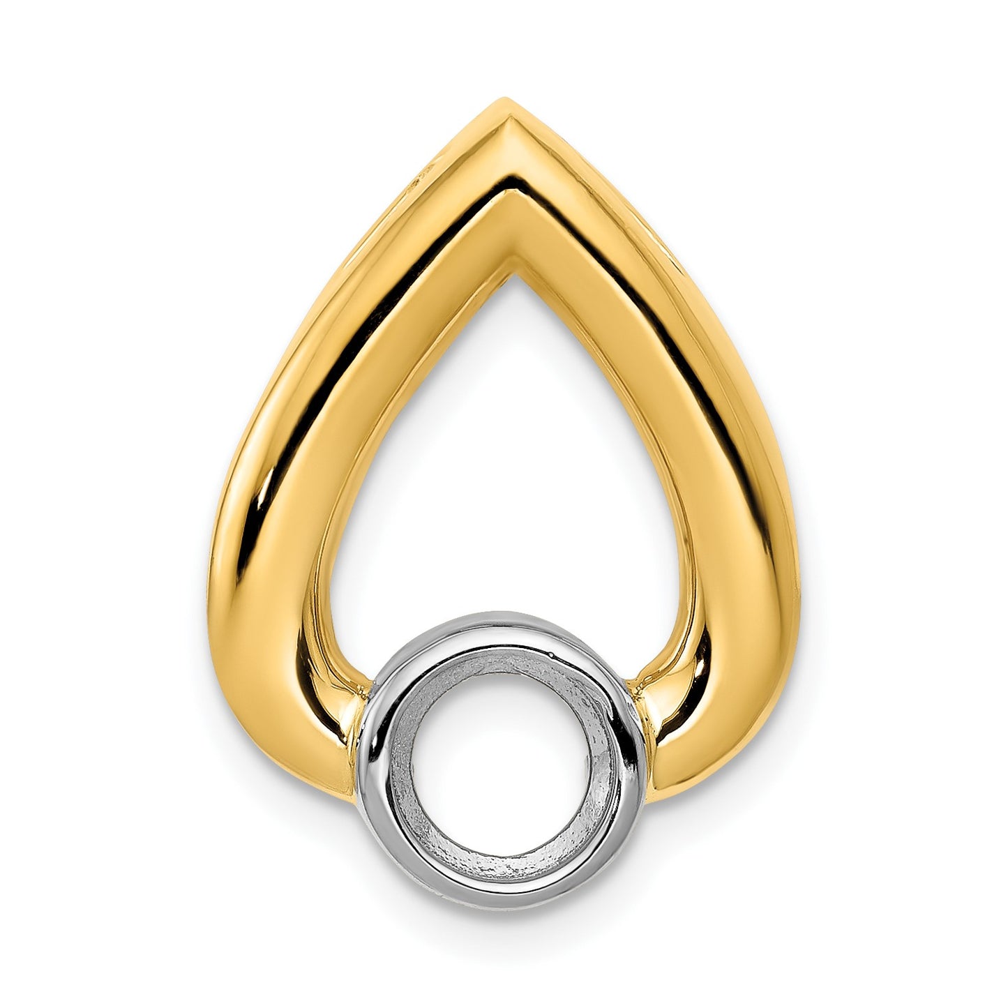 14k Holds 5.8mm Stone Teardrop Chain Slide Mounting
