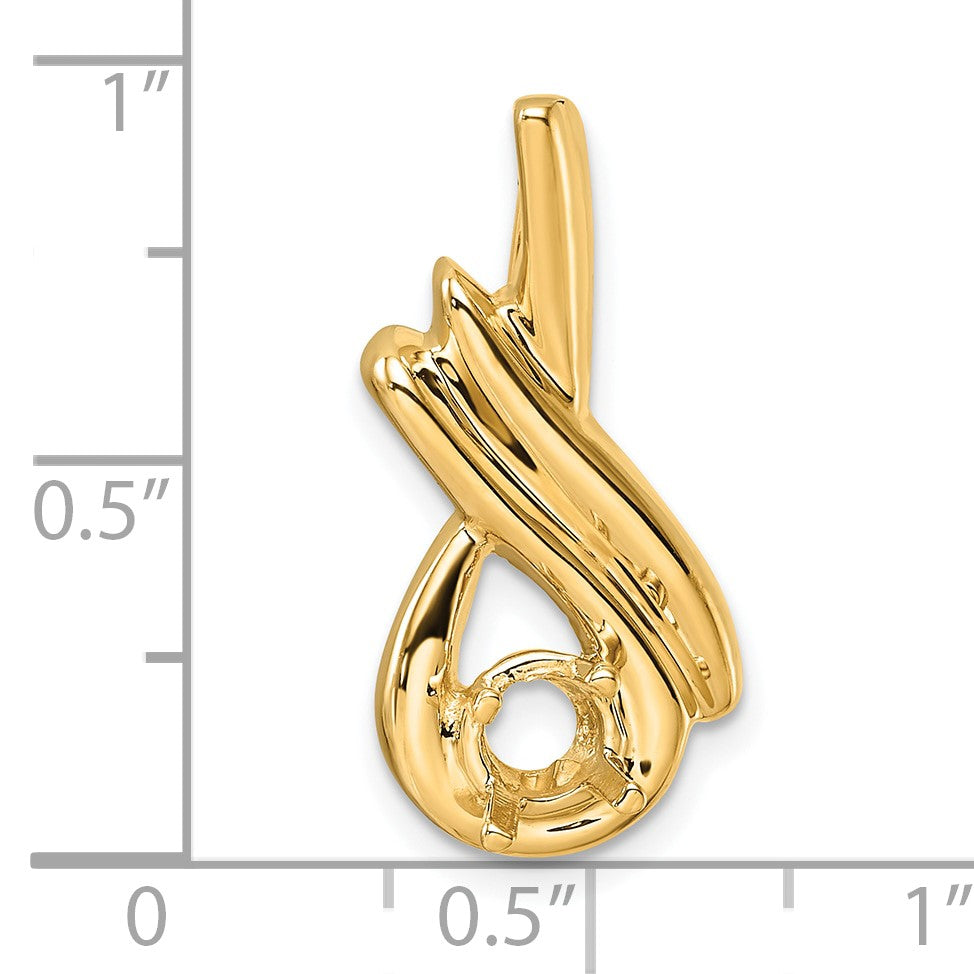 14k Holds 5mm Stone Slide Mounting Fits up to 8mm Regular/Fancy/Reversible Omega