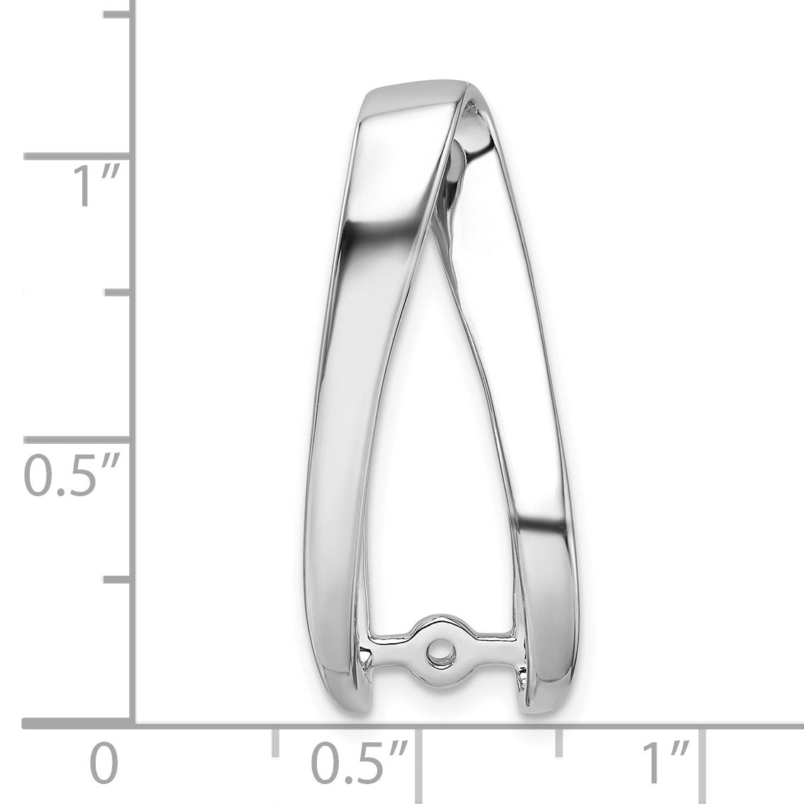 14k White Gold Peg-Set Diamond Slide Mounting Fits up to 6mm Regular/8mm Fancy or Reversible Omega
