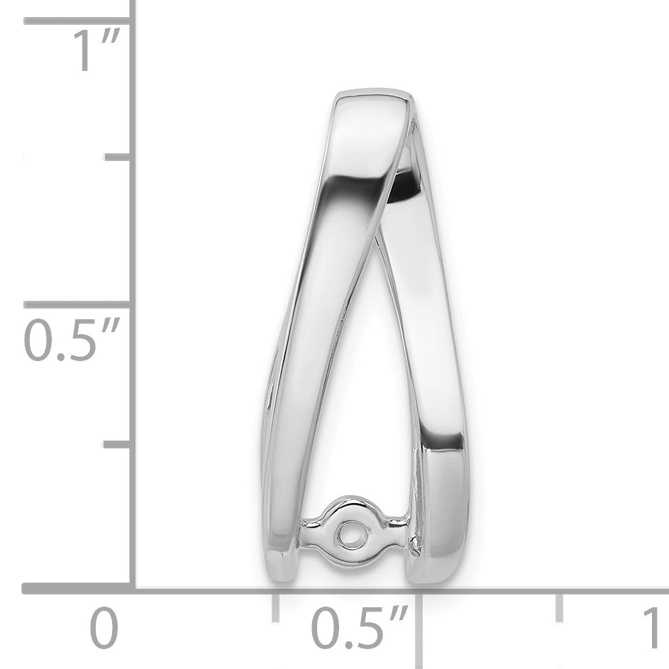 14k White Gold Peg-Set Diamond Slide Mounting Fits up to 4mm Regular/6mm Fancy or Reversible Omega