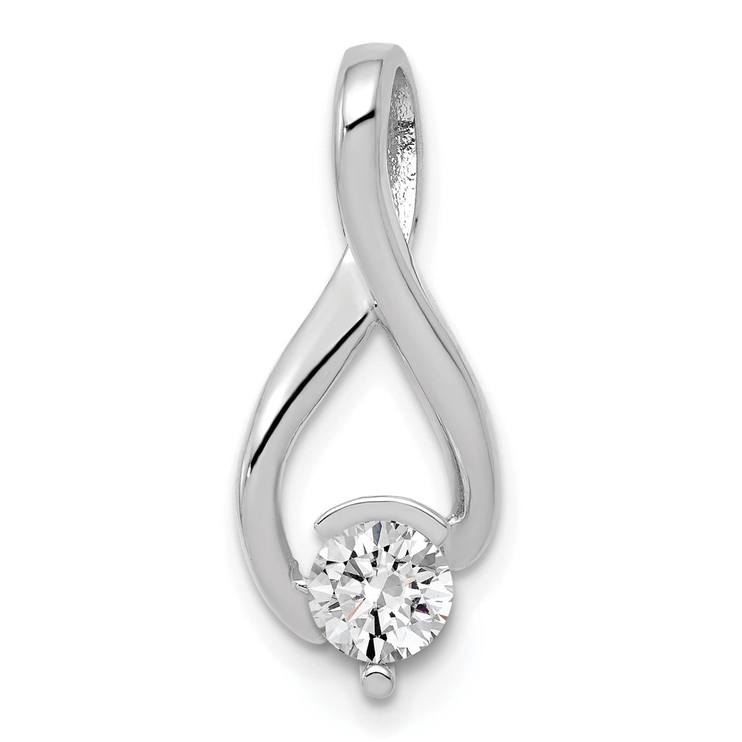14k White Gold Holds 5mm Stone Fancy Slide Mounting Fits up to 2mm Regular/6mm Fancy or Reversible Omega