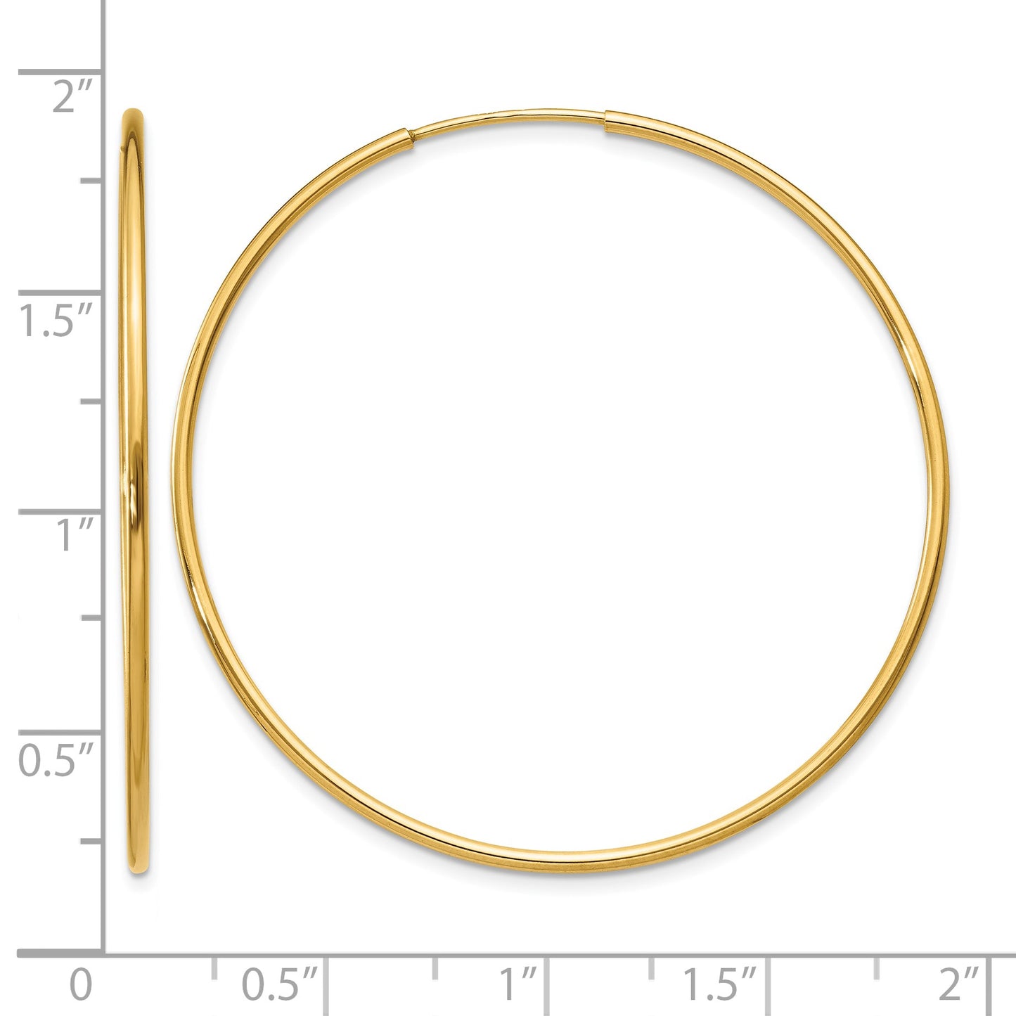 14k 1.2x40mm Polished Endless Tube Hoop Earrings