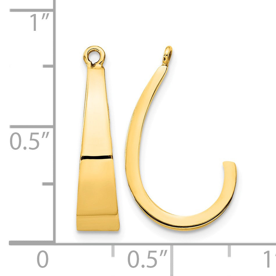 14k Polished J-Hoop Earring Jackets