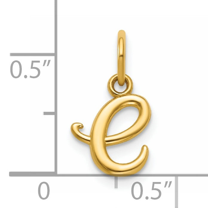 14k Yellow Gold Letter E Initial Charm
