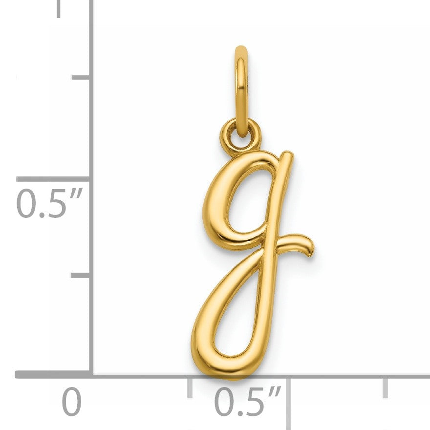 14k Yellow Gold Letter G Initial Charm