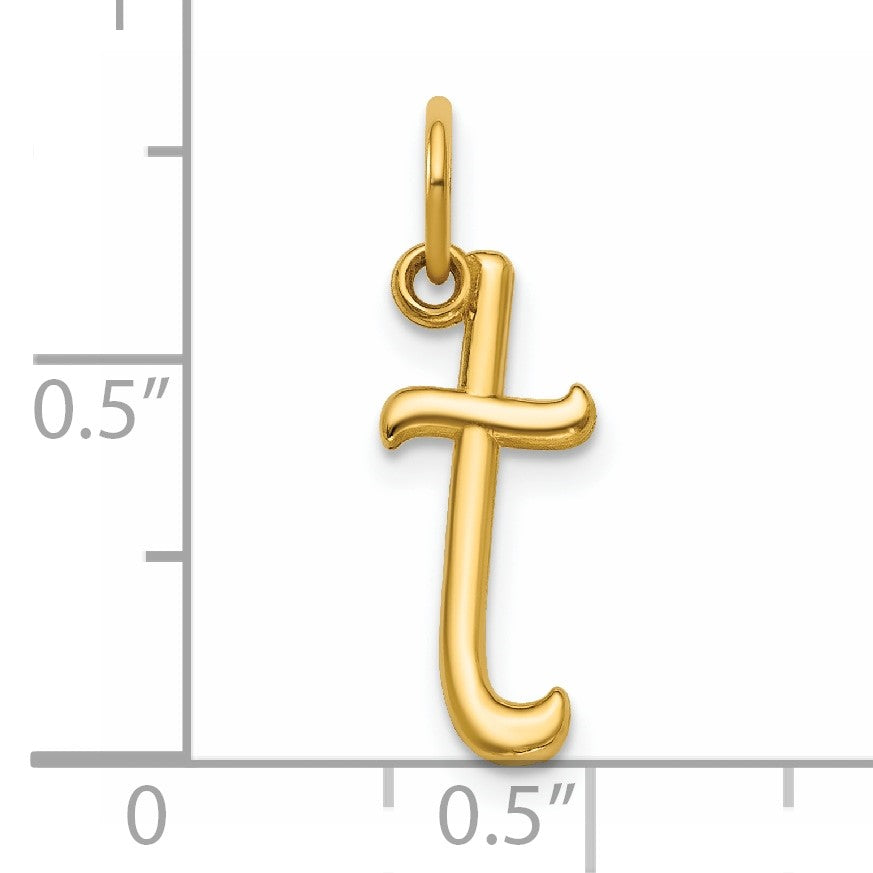 14k Yellow Gold Letter T Initial Charm