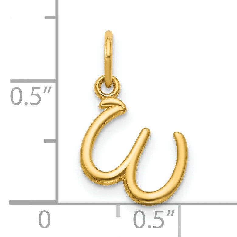 14k Yellow Gold Letter W Initial Charm