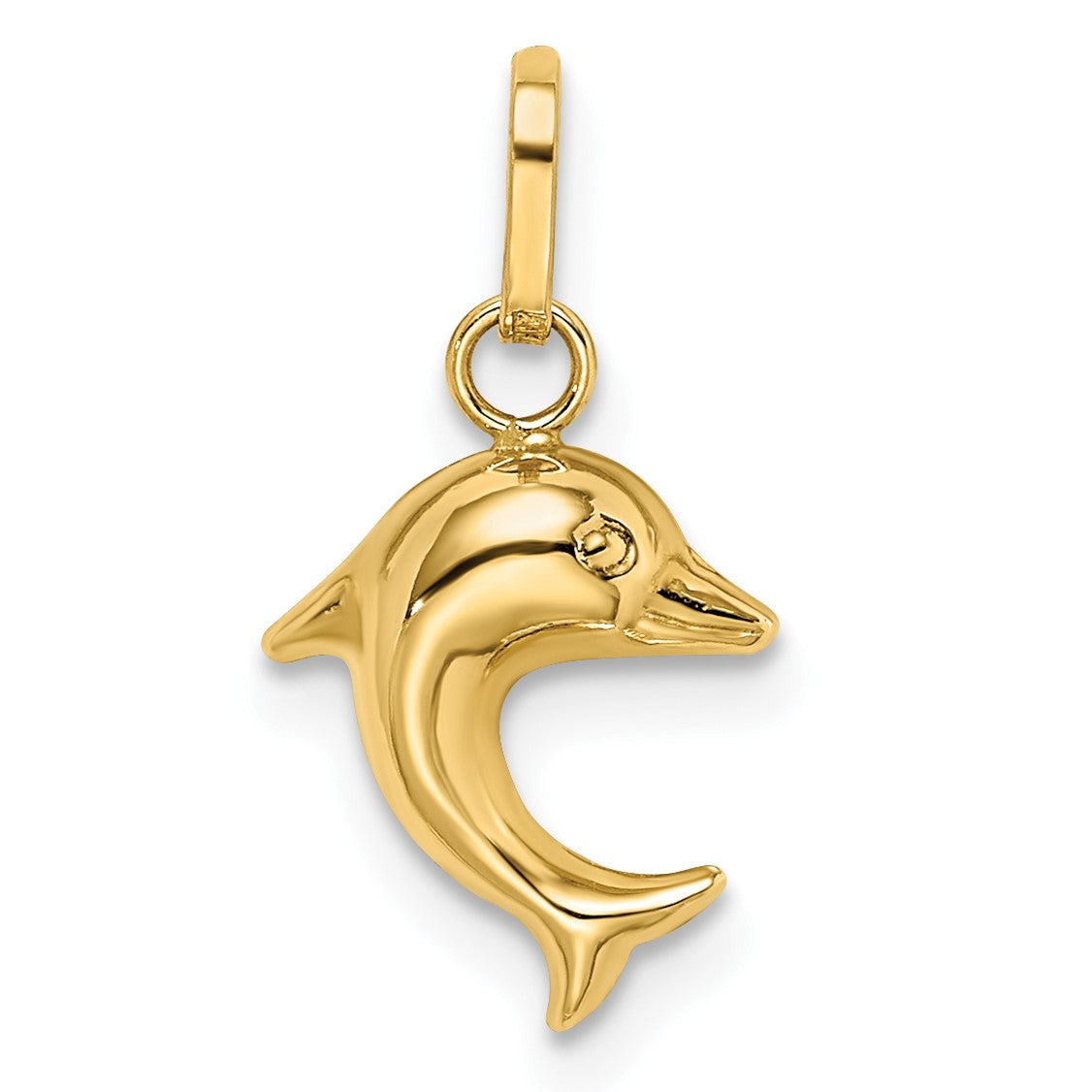 14k Blue Enameled Dolphin Charm