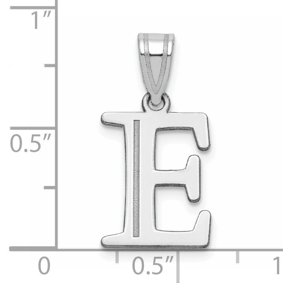 14kw Polished Etched Letter E Initial Pendant