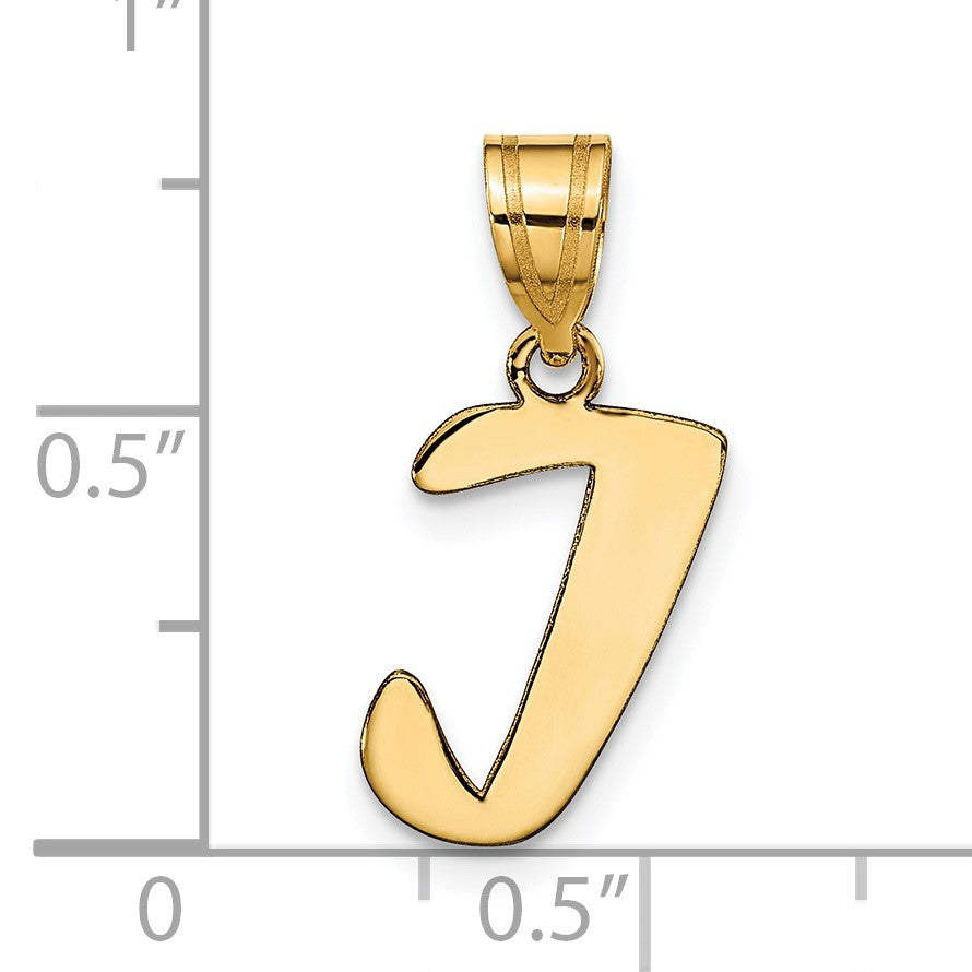 14k Polished Script Letter I Initial Pendant