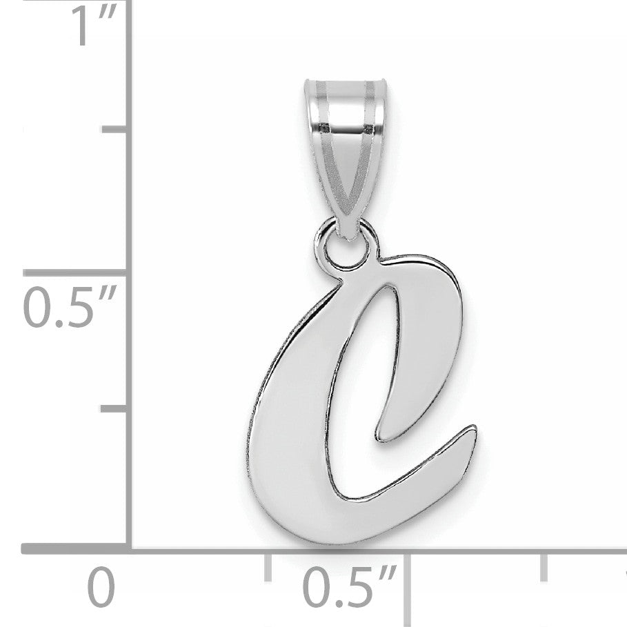 14kw Polished Script Letter C Initial Pendant
