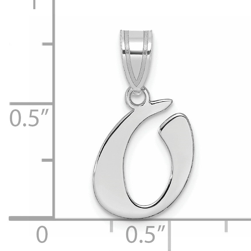 14kw Polished Script Letter O Initial Pendant