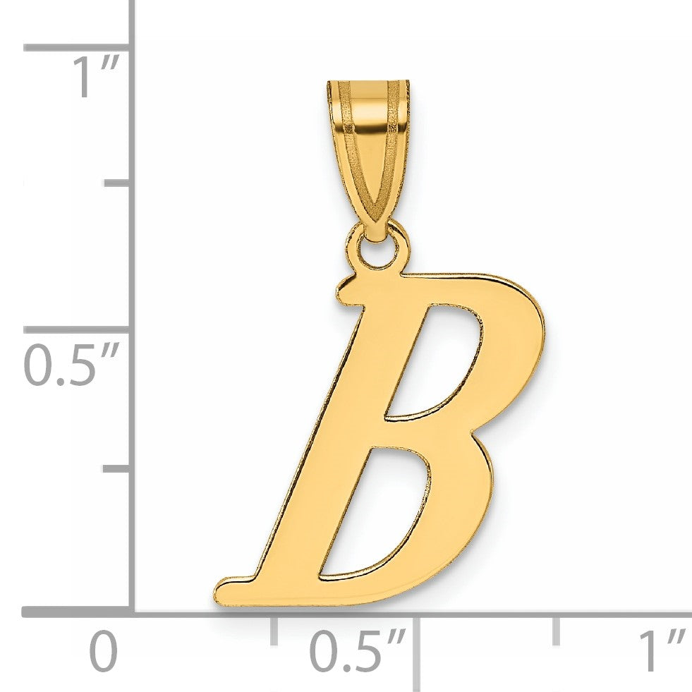 14k Polished Letter B Initial Pendant