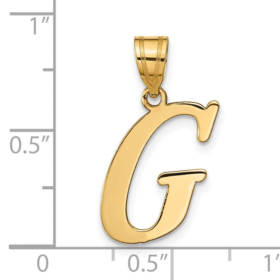 14k Polished Letter G Initial Pendant