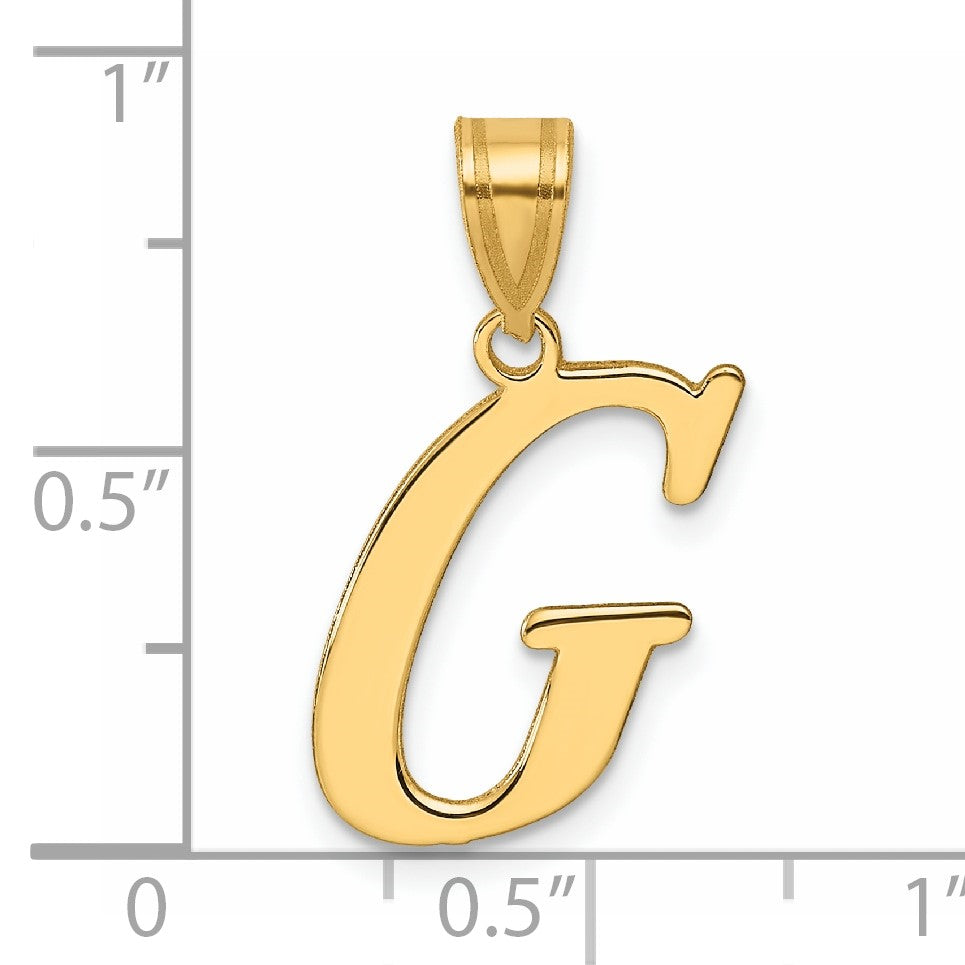 14k Polished Letter G Initial Pendant