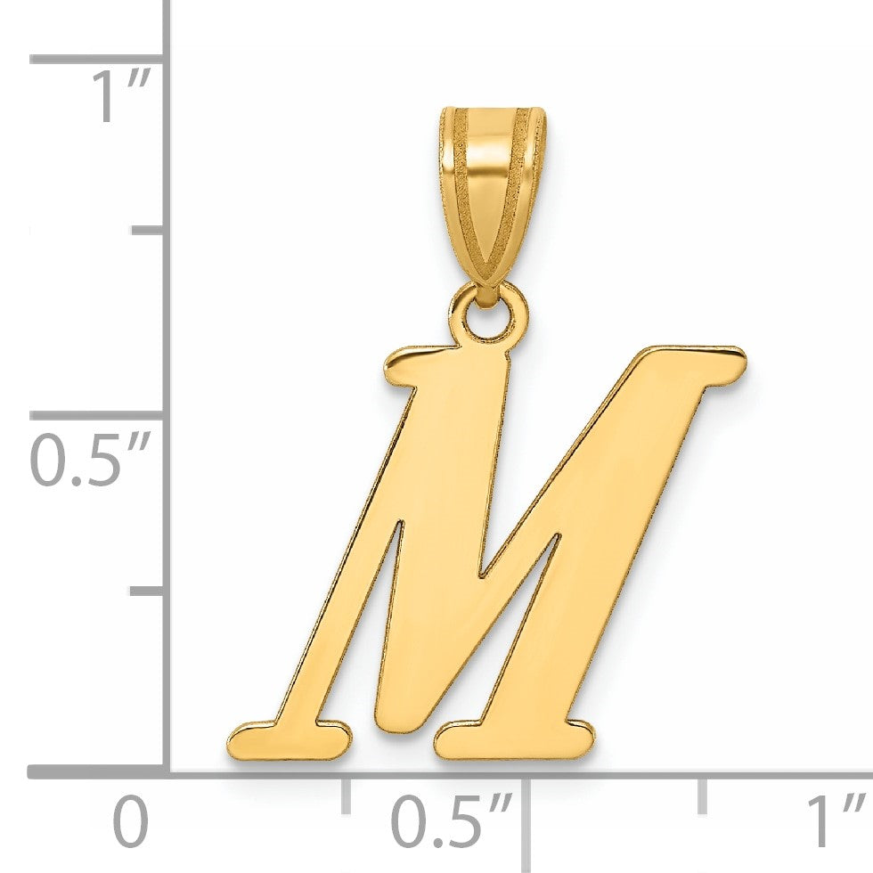 14k Polished Letter M Initial Pendant