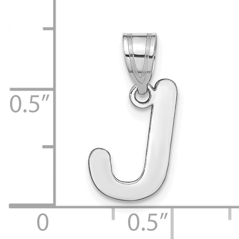 14kw Polished Bubble Letter J Initial Pendant