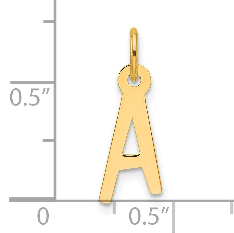 14k Slanted Block Letter A Initial Charm