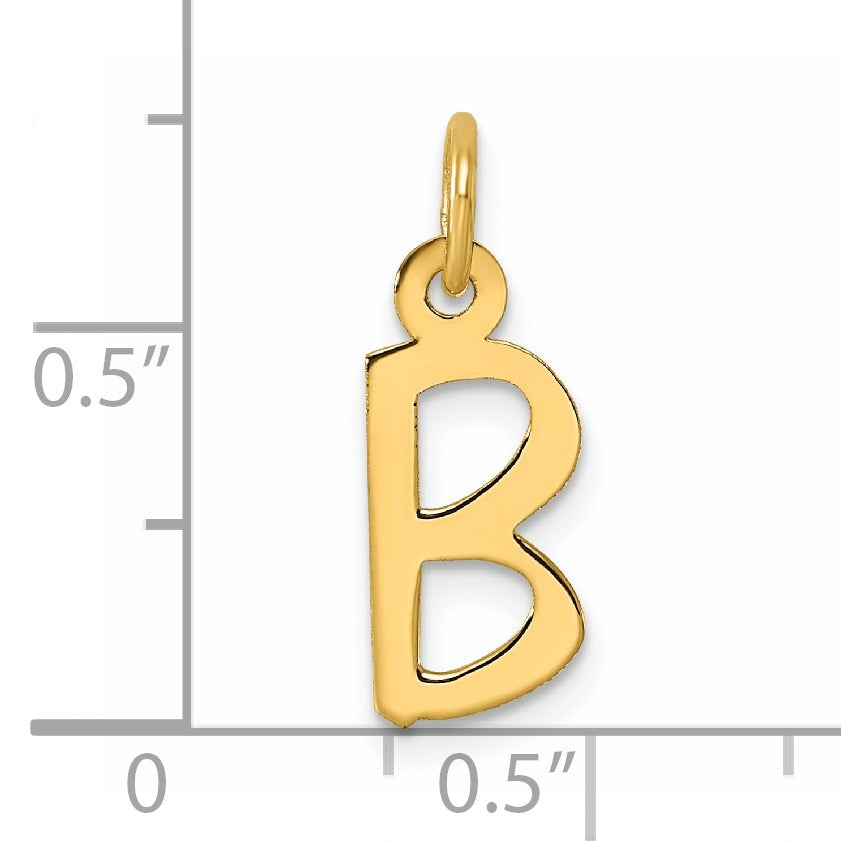 14k Slanted Block Letter B Initial Charm
