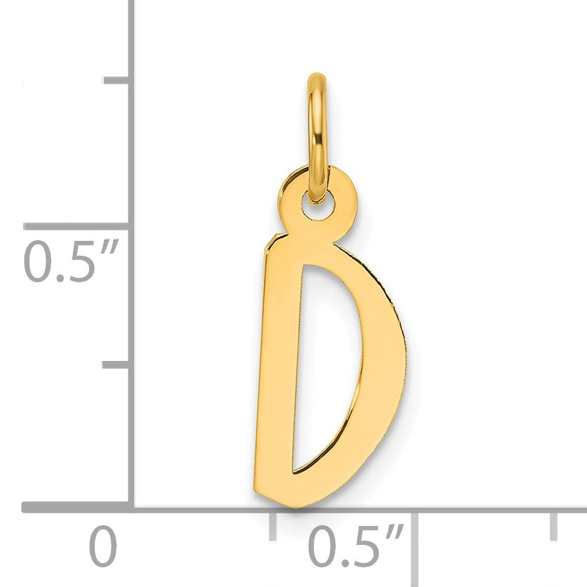 14k Slanted Block Letter D Initial Charm