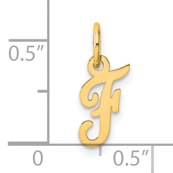14K Small Script Letter F Initial Charm