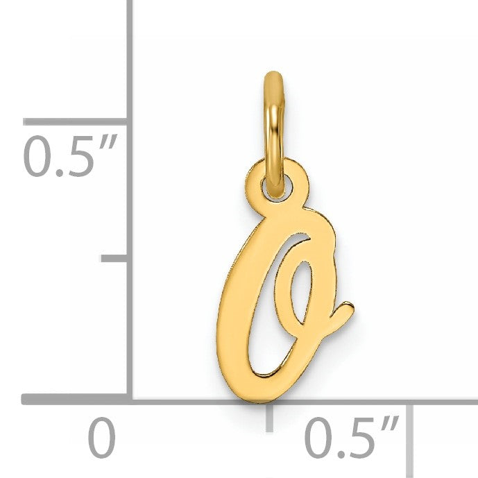 14K Small Script Letter O Initial Charm