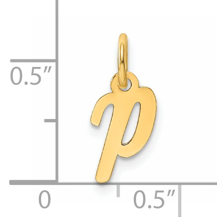14K Small Script Letter P Initial Charm