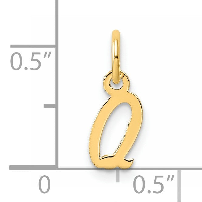 14K Small Script Letter Q Initial Charm