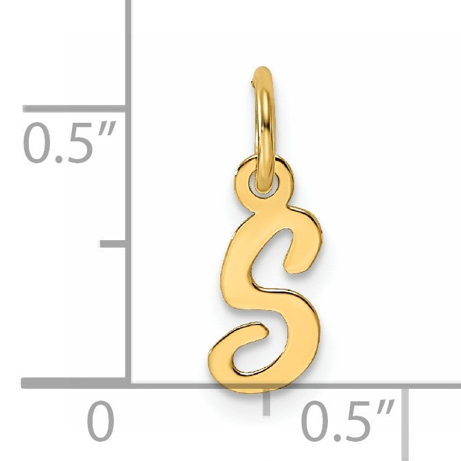 14K Small Script Letter S Initial Charm